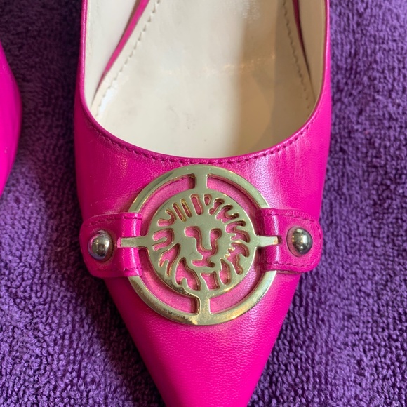 Anne Klein Pink Leather Embellished Pumps sz 8.5M - Picture 3 of 7